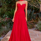 Ladivine CD395 Outdoor Soirees A-line Flowy Strapless Dress