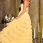 Ladivine CD402 Strapless Crystal Embellished High Low Chiffon Gown