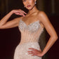 Ladivine CD404 Breathtaking Crystal and Beaded Modern Fitted Gown