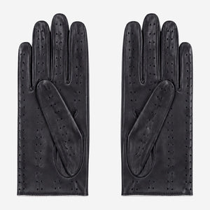 CD4050 (black/white) - Women’s Italian lambskin driving gloves with contrast trim