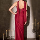 Ladivine CD406 Sculpted Pleated Bodice Lightweight Chiffon Fitted Gown