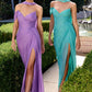 Ladivine CD406 Sculpted Pleated Bodice Lightweight Chiffon Fitted Gown
