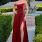 Ladivine CD409 One Shoulder Flowing Luminescent Chiffon A-Line Dress