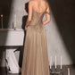 Ladivine CD409 One Shoulder Flowing Luminescent Chiffon A-Line Dress