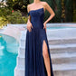 Ladivine CD409 One Shoulder Flowing Luminescent Chiffon A-Line Dress