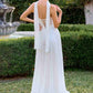 Ladivine CD410W Sculpted Sweetheart Pleated Chiffon A-Line Dress