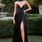 CLEARANCE - Ladivine CD410 Luminescent Chiffon Strapless Lavender Dress (Size 16)