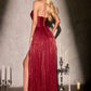 CLEARANCE - Ladivine CD410 Luminescent Chiffon Strapless Lavender Dress (Size 16)