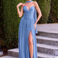 CLEARANCE - Ladivine CD410 Luminescent Chiffon Strapless Lavender Dress (Size 16)