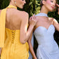 Ladivine CD411 Strapless Sweetheart Pleated Detail Fitted Gown
