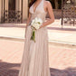 Ladivine CD412 Elegant Plunging Halter Flowing A-Line Gown