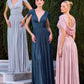 Ladivine CD413 Ethereal Shimmering Pleated Chiffon A-Line Gown