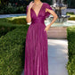 Ladivine CD413 Ethereal Shimmering Pleated Chiffon A-Line Gown