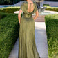 Ladivine CD413 Ethereal Shimmering Pleated Chiffon A-Line Gown