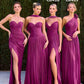 Ladivine CD415 One Shoulder Pleated Luminescent Chiffon Flowy Gown