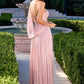 CLEARANCE - Ladivine CD418 One Shoulder A-Line Pleated Luminescent Chiffon Gown (Size 16)