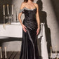 Ladivine CD420 One Shoulder Luxe Shimmer Glitter Stretch Fitted Gown