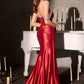 Ladivine CD420 One Shoulder Luxe Shimmer Glitter Stretch Fitted Gown