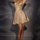 Ladivine CD425 Timeless Corset Satin Fit and Flare Mini Dress