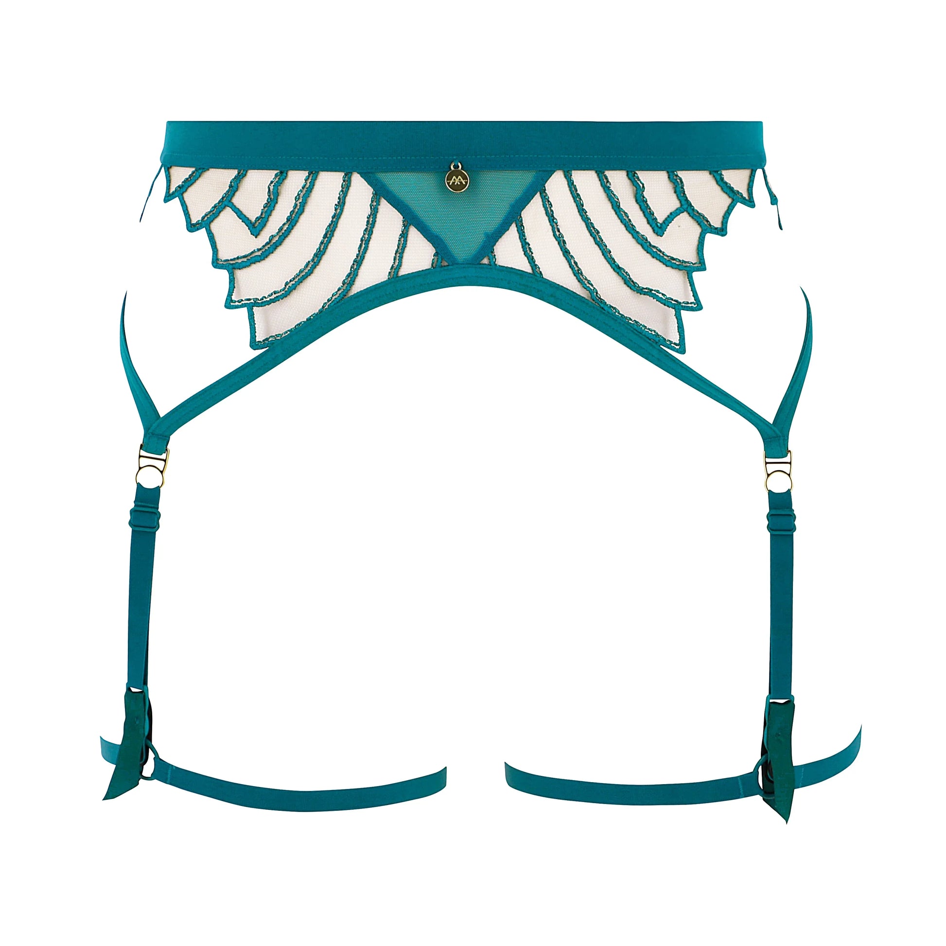 Atelier Amour Cosmic Dream Lagoon Sheer Mesh Garter Belt-4