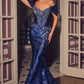Ladivine CD641 Couture Inspired Off Shoulder Fitted Mermaid Gown