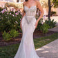 Ladivine CD643W Strapless Beaded Bridal Gown with Tulle Overskirt