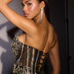 Ladivine CD645 Strapless Sheer Corset Fitted Mini Dress
