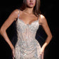 Ladivine CD648 Sheer Corset Bodice Fitted Mini Dress
