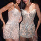 Ladivine CD648 Sheer Corset Bodice Fitted Mini Dress
