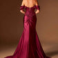 Ladivine CD656 Off the Shoulder Embellished Corset Bodice Fitted Gown