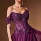 Ladivine CD657 Off the Shoulder A-line Ballgown Tulle Dress