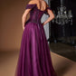 Ladivine CD657 Off the Shoulder A-line Ballgown Tulle Dress