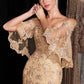 Ladivine CD659 Off the Shoulder Bell Sleeves Fitted Mermaid Gown