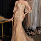 Ladivine CD659 Off the Shoulder Bell Sleeves Fitted Mermaid Gown