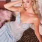 Ladivine CD660 Glamorous Illusion Corset Bodice Plunging Neck Fitted Gown