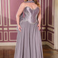 Ladivine CD668C Sculpted Satin Corset Bodice A-Line Plus Size Ball Gown