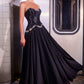 Ladivine CD668 Sculpted Satin Corset Bodice Timeless A-Line Ball Gown