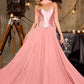 Ladivine CD668 Sculpted Satin Corset Bodice Timeless A-Line Ball Gown