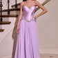 Ladivine CD668 Sculpted Satin Corset Bodice Timeless A-Line Ball Gown