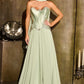 Ladivine CD668 Sculpted Satin Corset Bodice Timeless A-Line Ball Gown