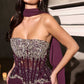 Ladivine CD669 Captivating Fitted Chiffon Gown with Leg Slit