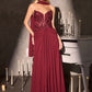 Ladivine CD673 Captivating Strapless Flowy A-Line Gown