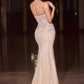 Ladivine CD681 Radiant Fitted Plunging Neckline Red Carpet Ready Gown