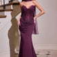 Ladivine CD683 Sculpted Strapless Neckline Soft Mesh Embellished Fitted Gown