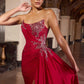 Ladivine CD689 Fitted Asymmetrical Strapless Stretch Satin Gown