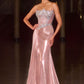 Ladivine CD692 Strapless Reverse Sweetheart High Shine Finish Gown