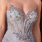 Ladivine CD713 Strapless Sweetheart Floral Beadwork Fitted Gown