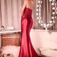 Ladivine CD714 Fitted Red Carpet Gown Sculpted Neckline