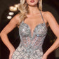 Ladivine CD716 Long Fitted Glamour Gown Halter Strap Crystal Embellishments