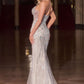 Ladivine CD716 Long Fitted Glamour Gown Halter Strap Crystal Embellishments